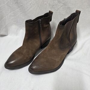 David Tate Pointed Toe Boots Booties Leather Brown Women's Size 7w